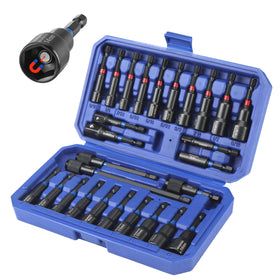 WORKPRO nut driver set in case with magnetic tips for quick tool access.
