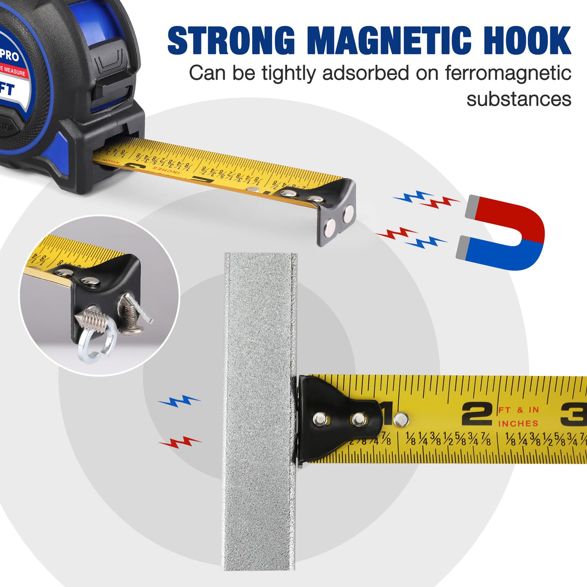 WORKPRO nylon-coated blade for longevity and smooth retraction