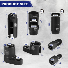 WORKPRO oxygen sensor socket fits 22 mm sensors for secure removal.