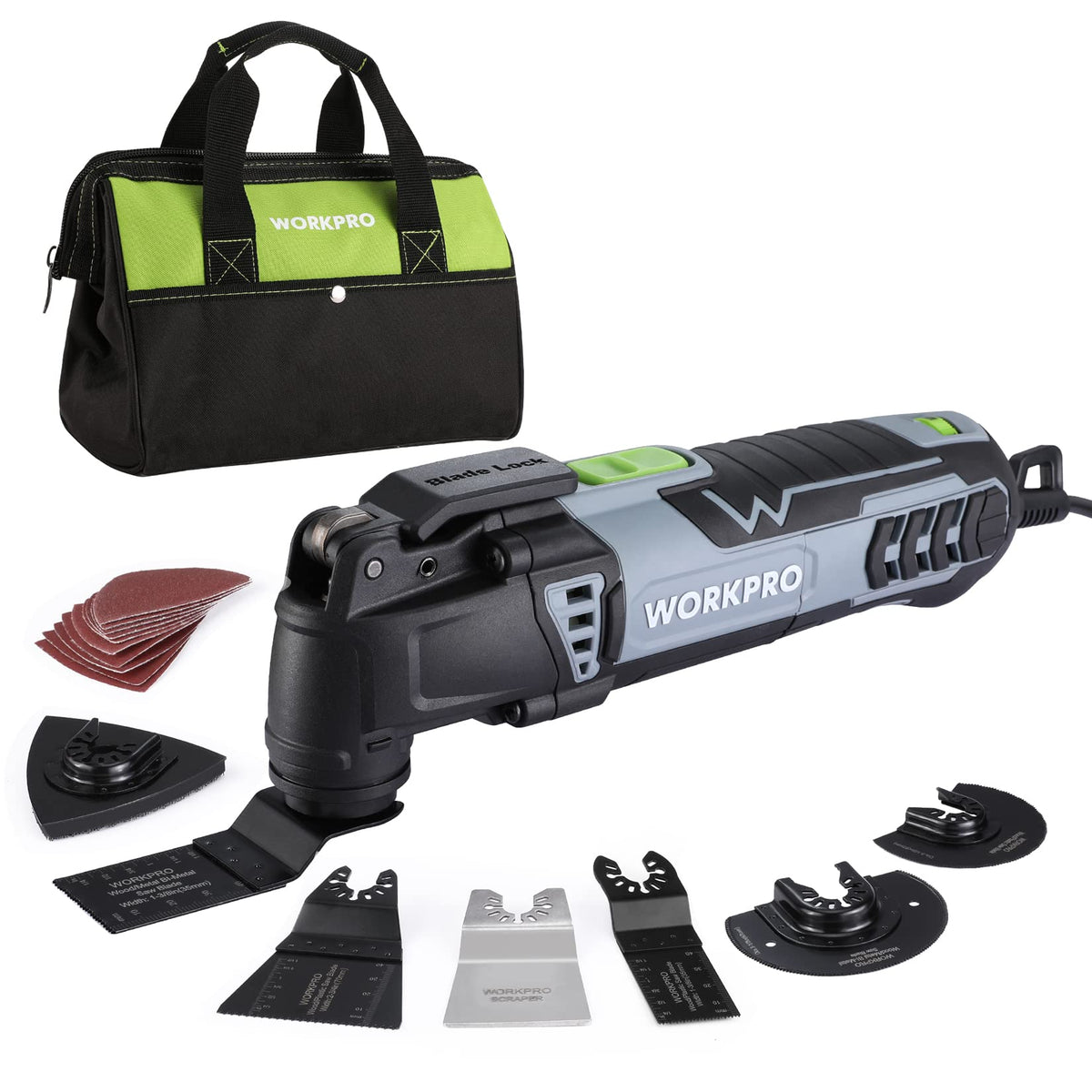 WORKPRO oscillating multi-tool kit overview showing versatile power for home projects