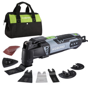 WORKPRO oscillating multi-tool kit overview showing versatile power for home projects