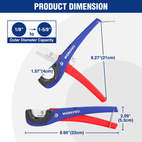 WORKPRO PEX Cutter spring-loaded mechanism enables quick one-handed use