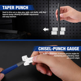 WORKPRO pin punch supports alignment and removal in tough materials.