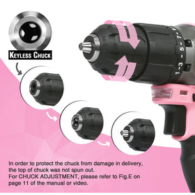 Workpro pink cordless drill charger for fast recharging