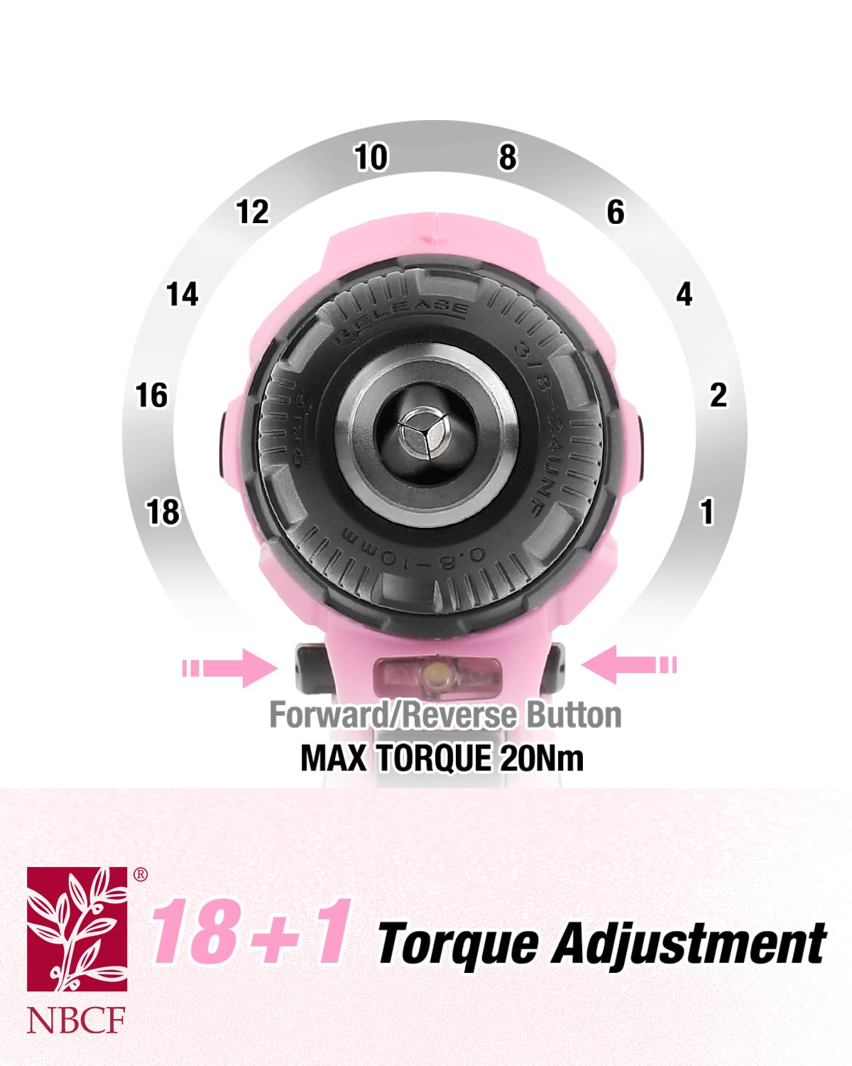 WORKPRO pink ergonomic handle for comfortable use during longer tasks.