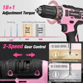 WORKPRO pink hammer and wrench set for home maintenance