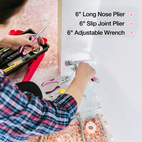 WORKPRO pink hammer with durable handle for confident tapping