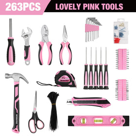 WORKPRO pink hex keys and wrenches neatly organized for handy repairs