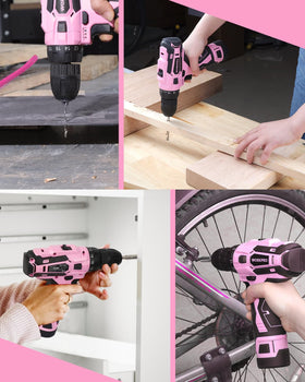 WORKPRO pink storage bag keeps tools organized and portable.