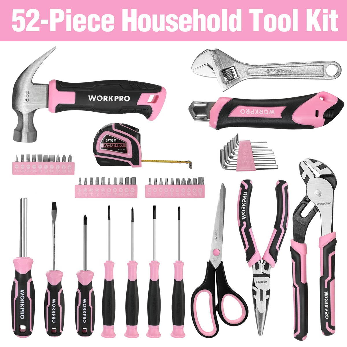 WORKPRO pliers in pink, versatile gripping for quick fixes.