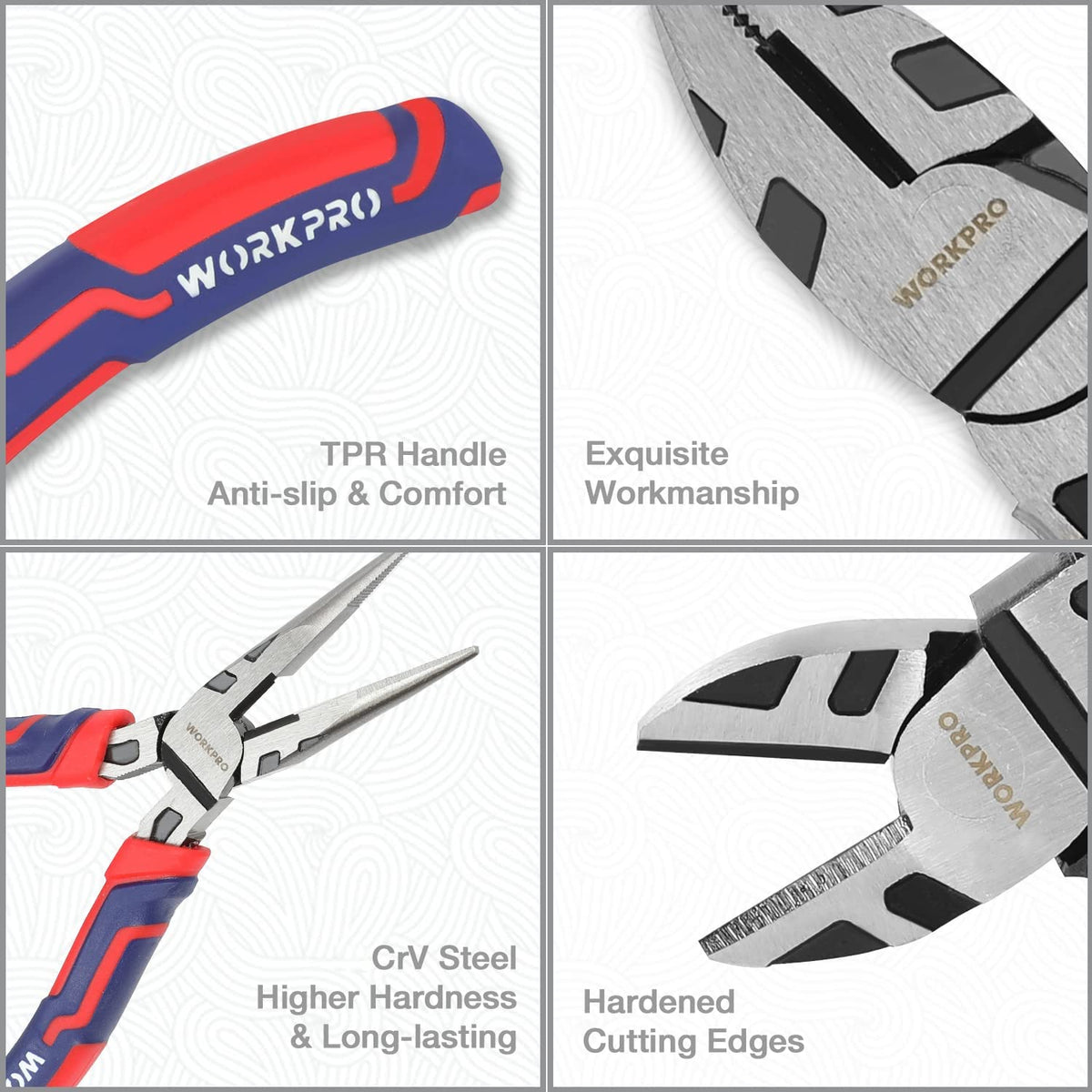 WORKPRO diagonal cutting pliers 6in blade edge for precise cuts