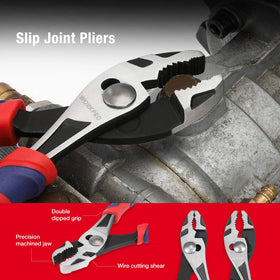 WORKPRO groove-joint pliers 8in with polished finish for tough tasks