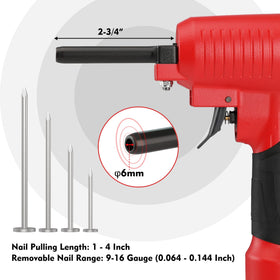 WORKPRO Pneumatic Nail Remover aluminum body offers lightweight durability