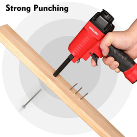 WORKPRO Pneumatic Nail Remover nose guide helps straighten bent nails