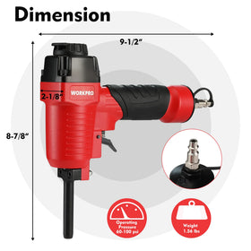 WORKPRO Pneumatic Nail Remover with swivel exhaust for controlled air direction