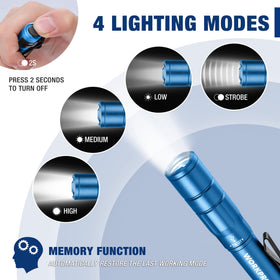 WORKPRO pocket flashlight with clip stays secure during tasks