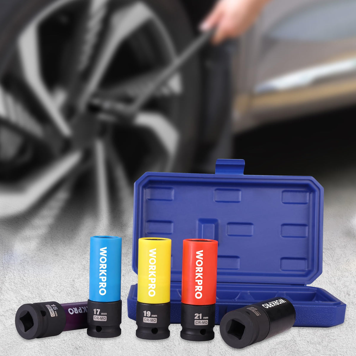 WORKPRO portable case keeps sockets organized for on-site use