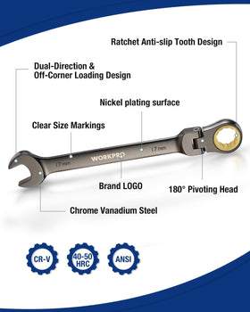Precision-machined box-end ensures a snug fit on fasteners.