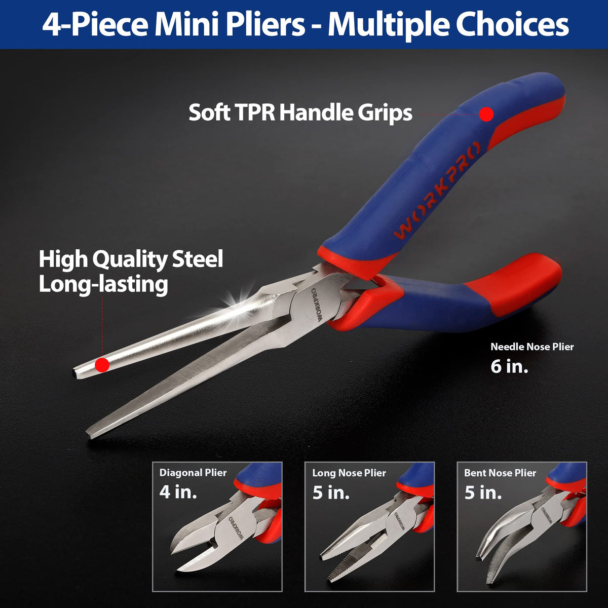 WORKPRO precision screwdriver set with CRV tips for reliable fastening