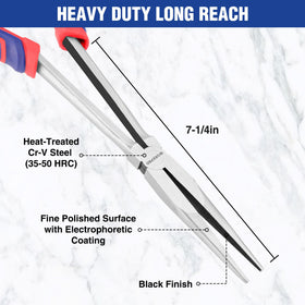 WORKPRO Premium 11-inch needle nose pliers with soft grip for fatigue-free use