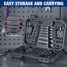 WORKPRO premium carrying case keeps wrenches organized and portable.