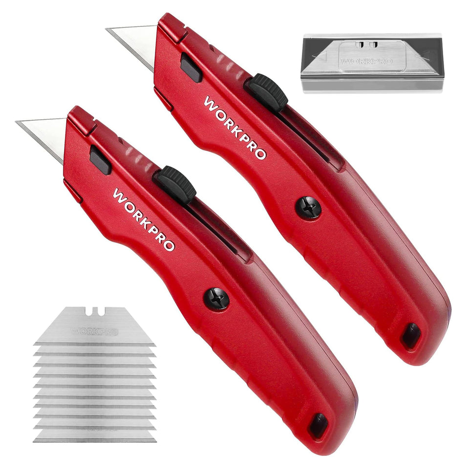 WORKPRO Premium Utility Knife with metal body for durable performance