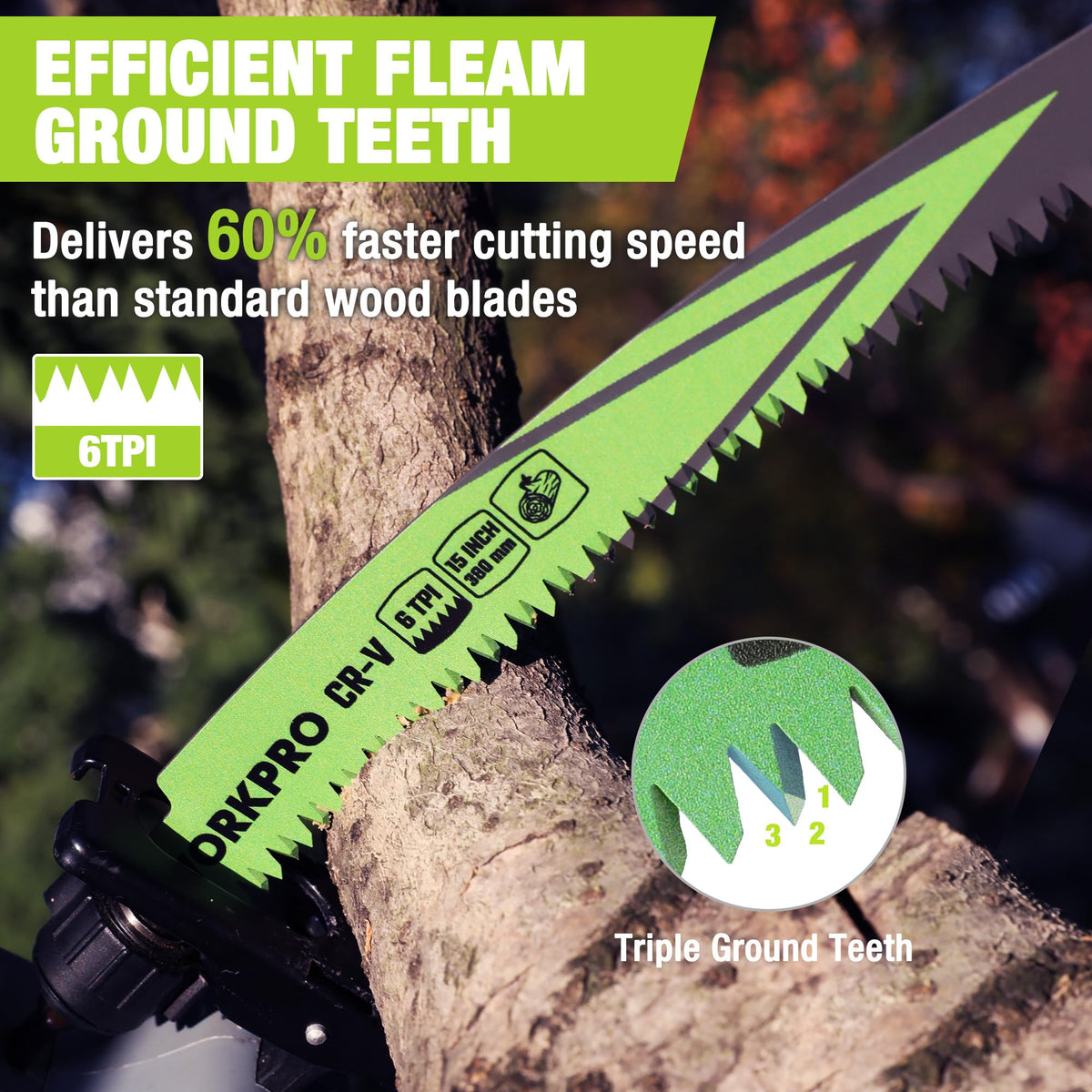 WORKPRO pruning blade designed for large branches and fast, clean cuts.