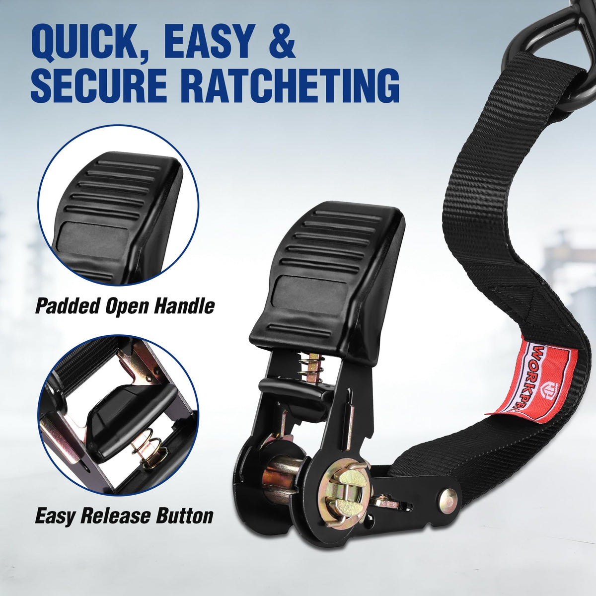 WORKPRO PVC-coated S-hooks prevent slipping and surface scratches.