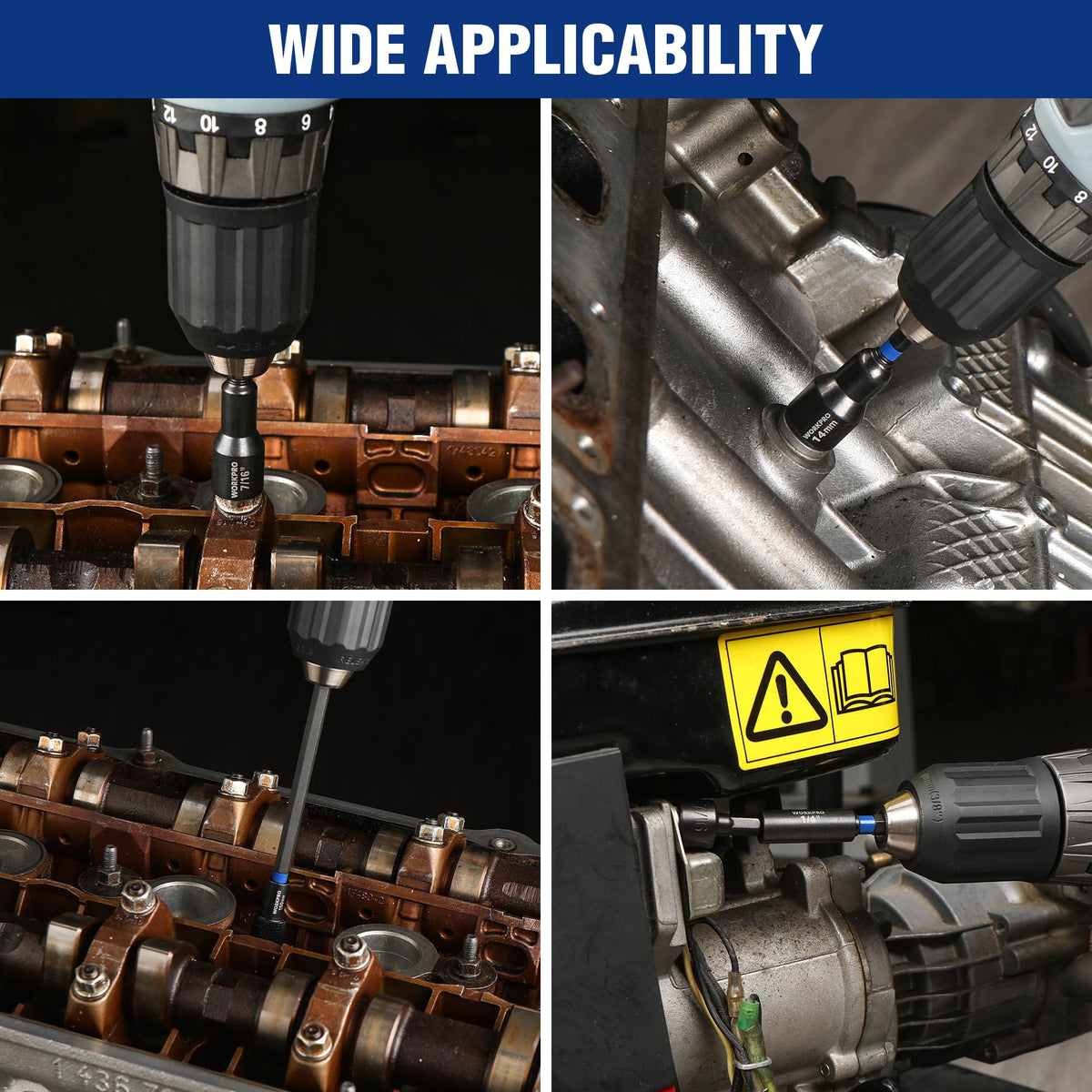 WORKPRO 150mm quick-release extension for hard-to-reach screws.