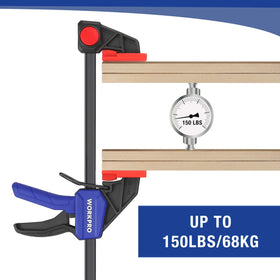 WORKPRO quick-release lever closeup enables fast clamping