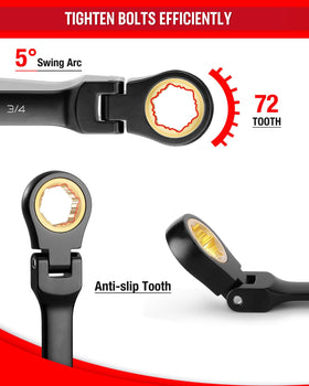 WORKPRO ratcheting wrench 1/2 inch in chrome vanadium steel for durability.