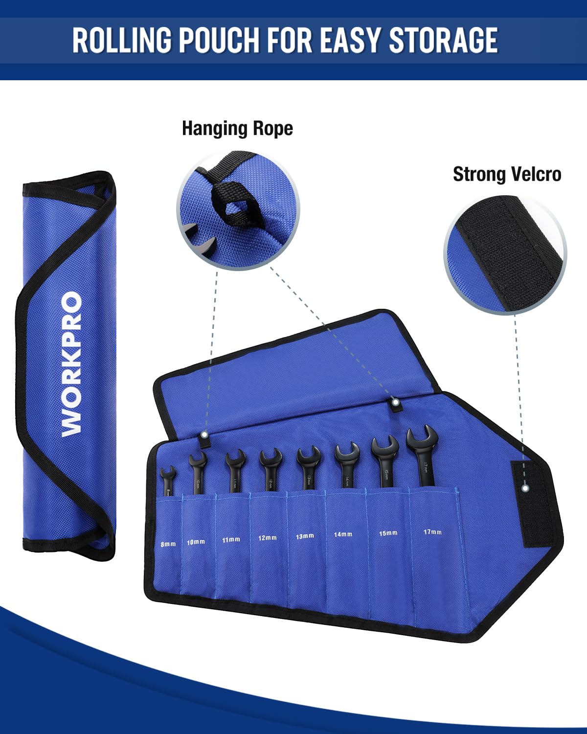 WORKPRO ratcheting wrench 15mm fits common automotive fasteners