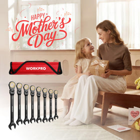 WORKPRO ratcheting wrench 3/8 inch with 72-tooth precision for smooth operation.