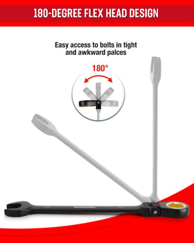 WORKPRO ratcheting wrench 9/16 inch with rust-resistant finish for longevity.