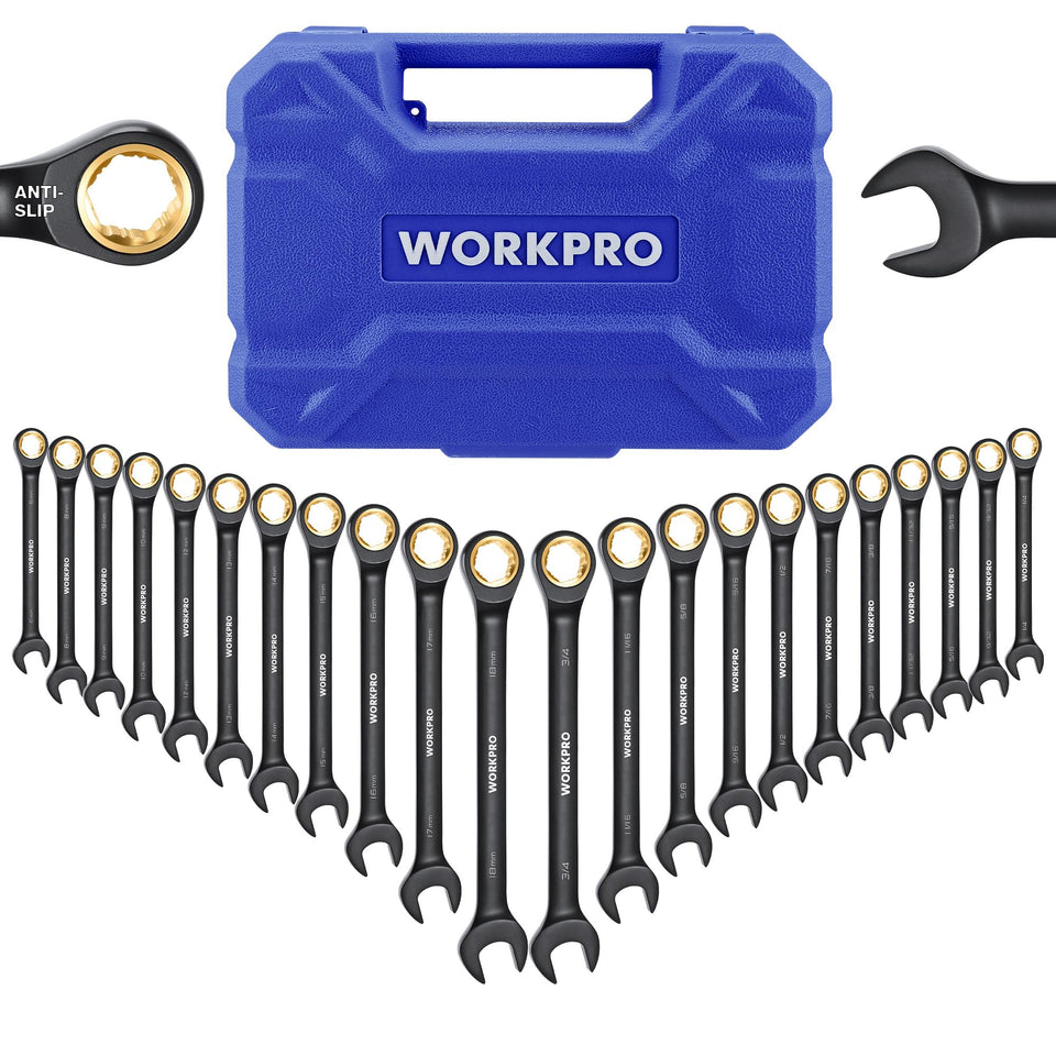 WORKPRO ratchet wrench anti-slip teeth for secure fastener grip