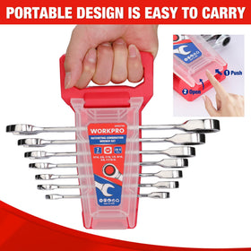 WORKPRO versatile wrench set suitable for motorcycles, autos, bikes, and home projects.