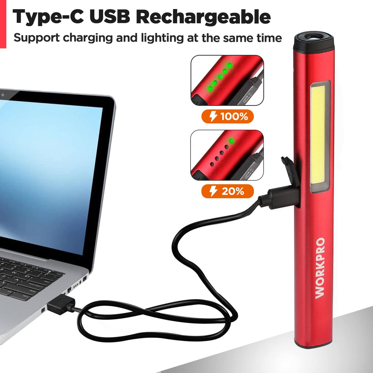 WORKPRO 6.5-inch penlight suited for mechanic and outdoor tasks.