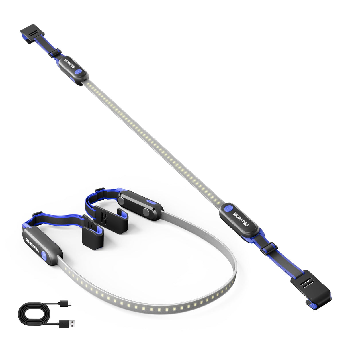 WORKPRO underhood light with a 25-inch strip providing wide, even car repair illumination.