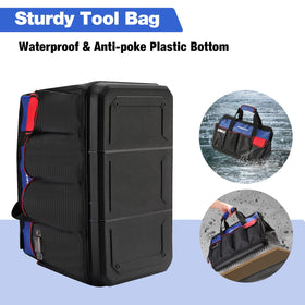 WORKPRO reinforced bottom with molded base provides sturdy stand on uneven surfaces.
