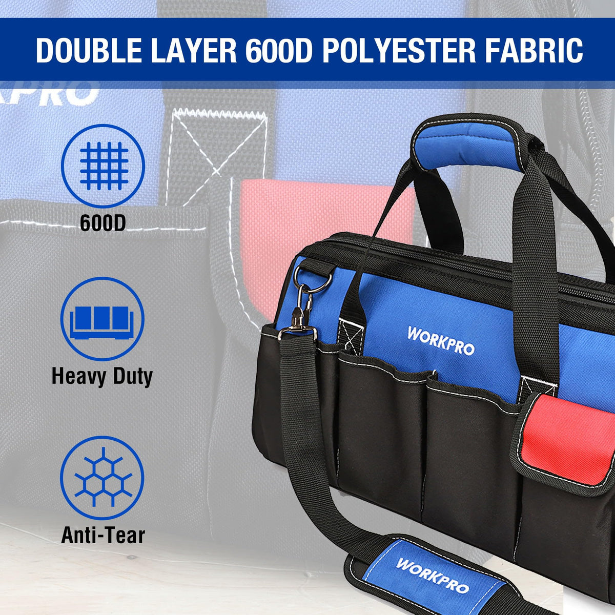 Reinforced handle area adds durability during transport.