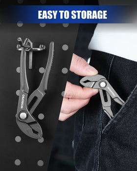 WORKPRO ribbed grip design enhances control in wet or oily conditions.