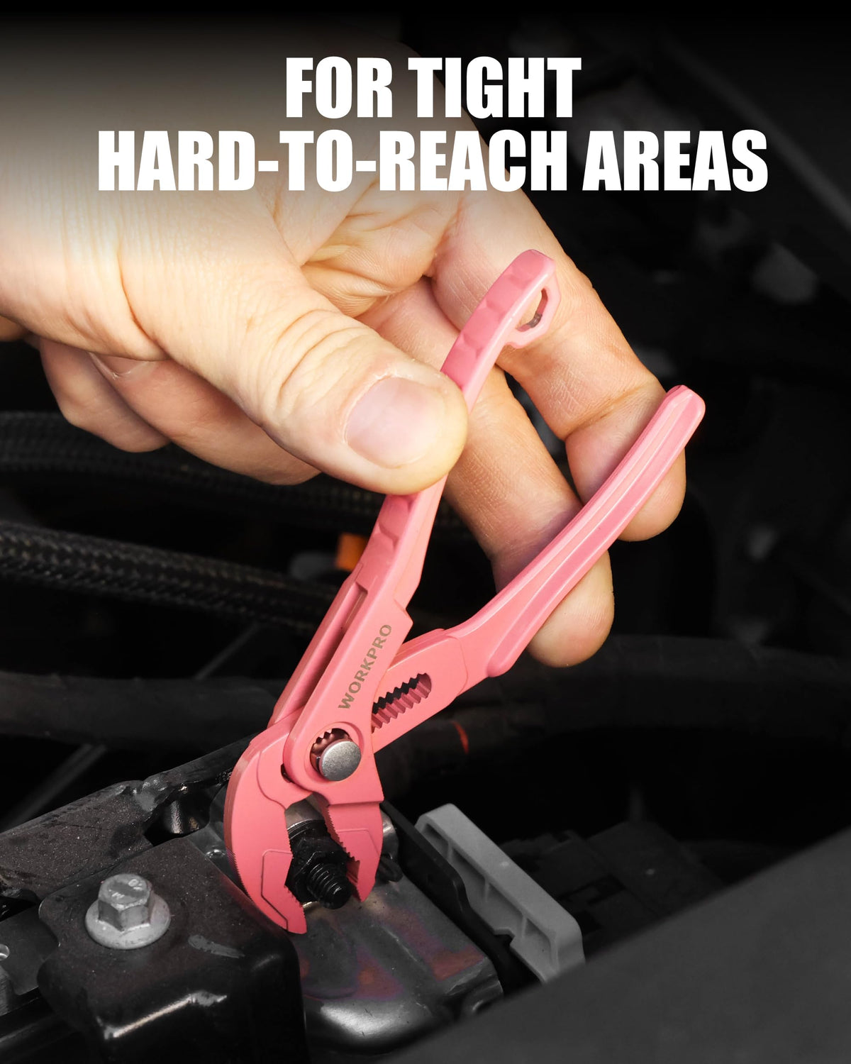 WORKPRO ribbed grip enhances stability even in wet or greasy conditions.