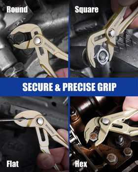 WORKPRO Ribbed grip enhances stability in wet or oily conditions.