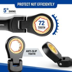 WORKPRO rolling pouch keeps eight wrenches organized and portable.