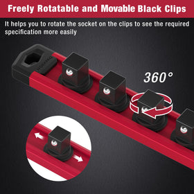 WORKPRO rotatable black clips improve visibility and enable easy socket orientation.