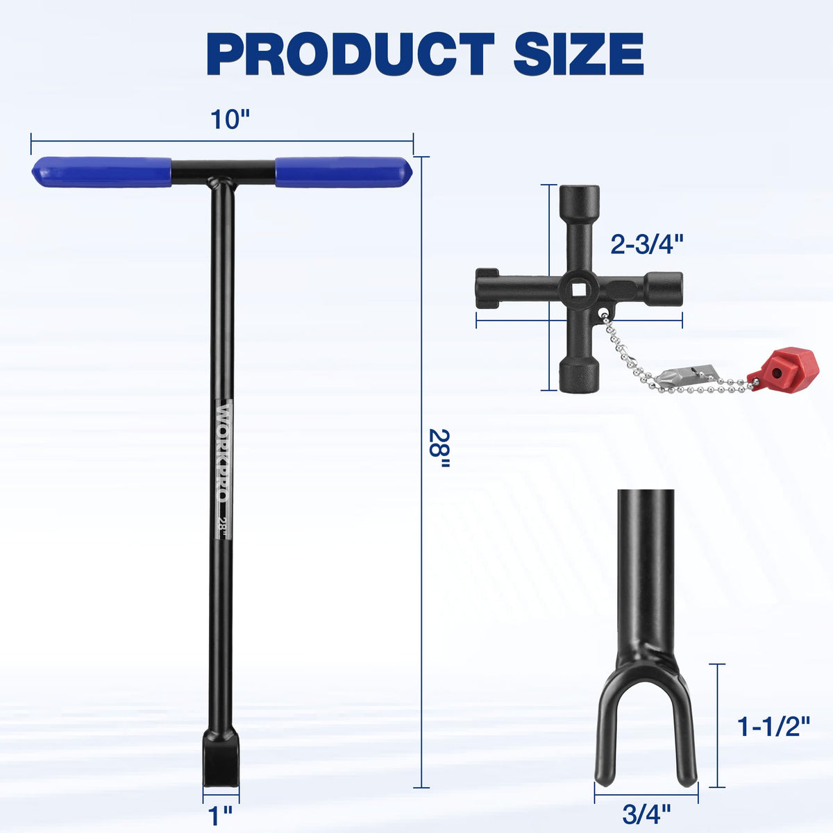 WORKPRO rust-resistant coating protects the shaft from weather and corrosion