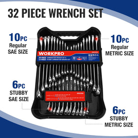 WORKPRO SAE wrenches with a 12-point box end for versatile reach
