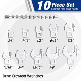 WORKPRO SAE sizes from 3/8 to 1 inch arranged for versatile repairs.