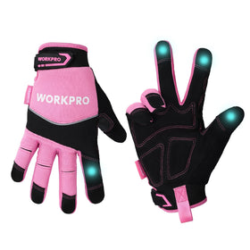 Workpro safety gloves with pink back fabric for durable daily use.