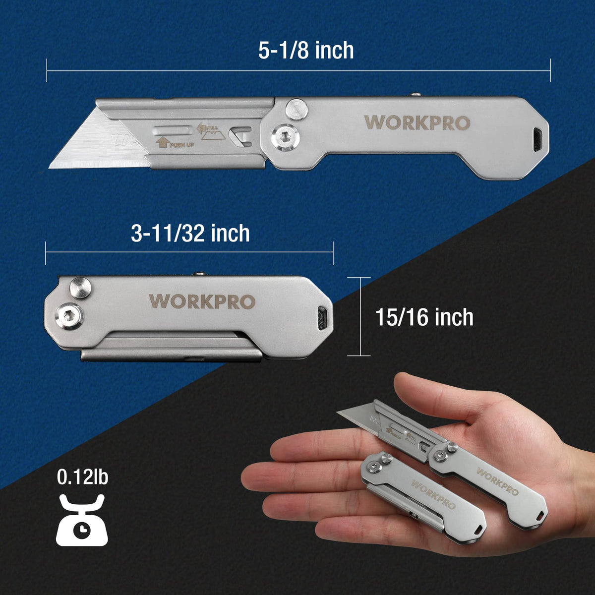WORKPRO sandblasted surface detail indicates rust resistance and premium grip.